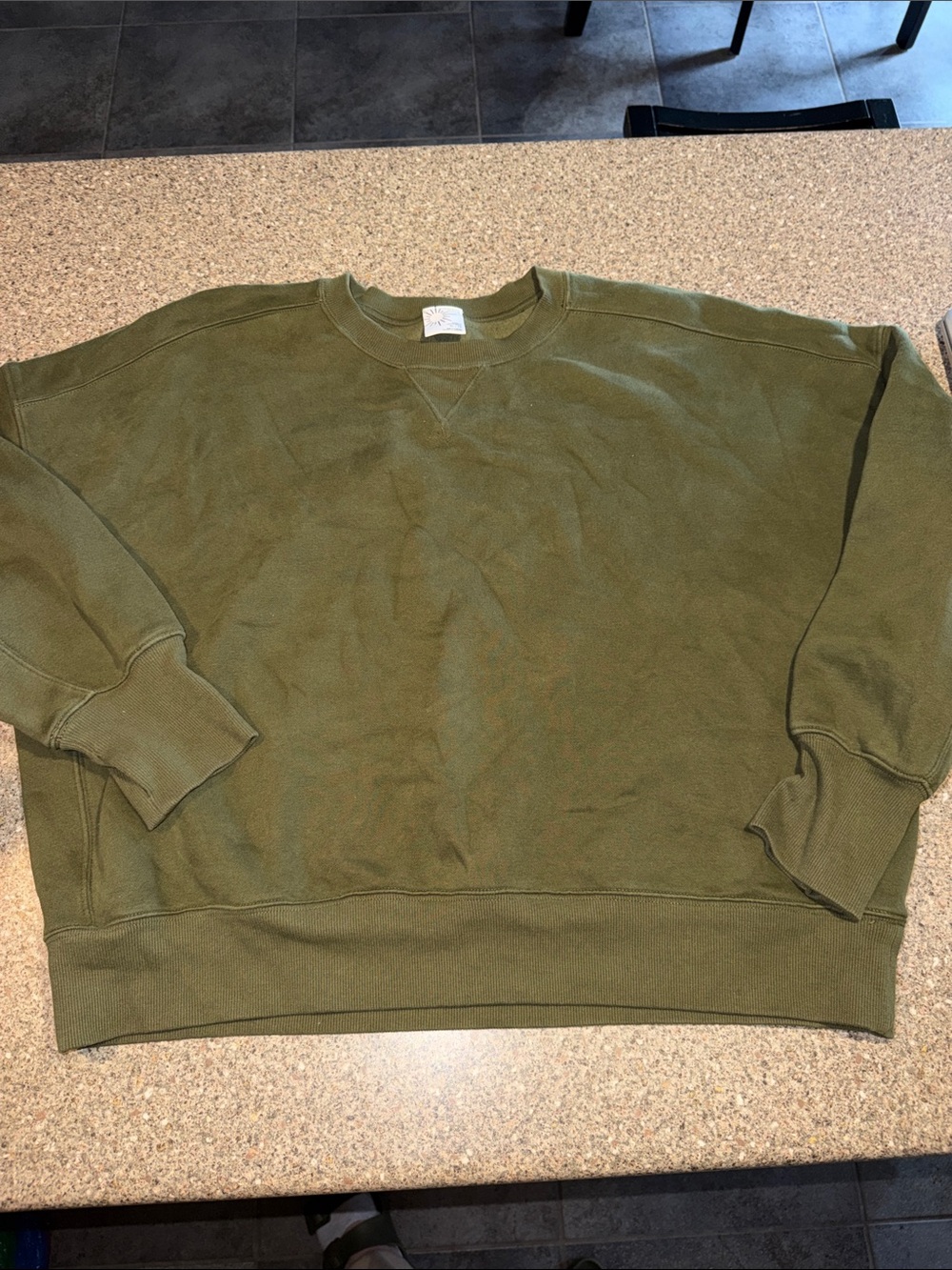 Offline by Aerie Relaxed Olive Crewneck Sweatshirt